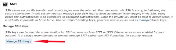 Hostgator Administrar clave SSH