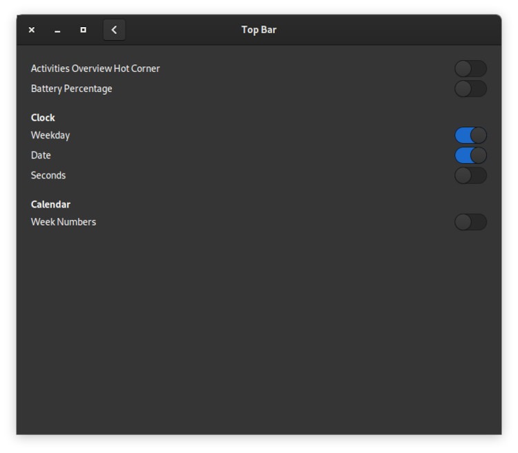 Deshabilitar la barra superior de Dynamic Workspaces Gnome Shell