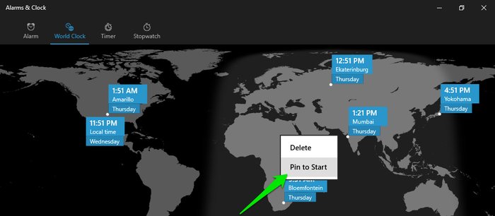 Agregar-relojes-en-Windows-10-Pin-to-start
