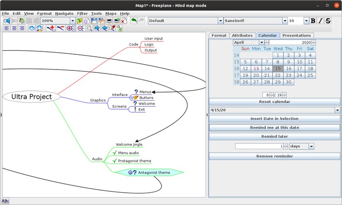 Organice proyectos y pensamientos con Freeplane Add Reminder