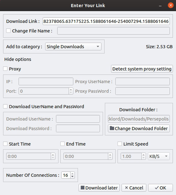 Descargas rápidas y sin errores con Persepolis Add Download