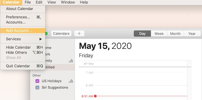 Master Mac Calendar App Añadir nueva cuenta