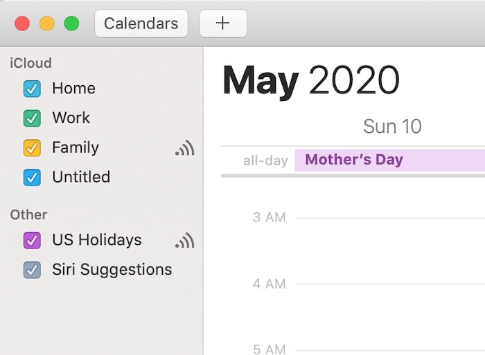 Master Mac Calendar App Agregar nueva lista de cuentas