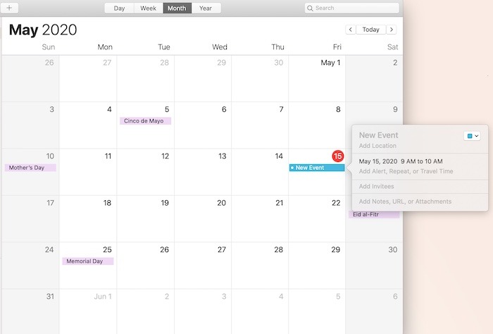 Master Mac Calendar App Añadir nuevo evento