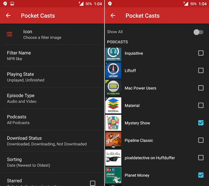 Pocket-casts-filtros-ajustes