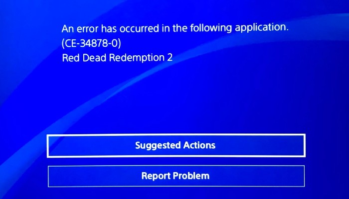 Aplicación de error de ps4