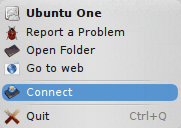 Menú del cliente Ubuntu One KDE