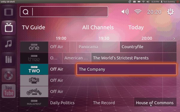 Horario de transmisión de TV de Ubuntu TV