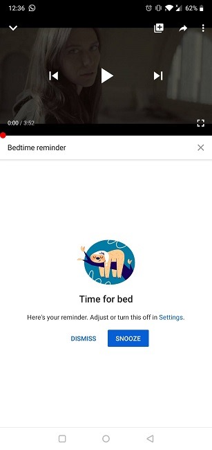Cómo reducir el tiempo de uso de YouTube para la alerta de cama