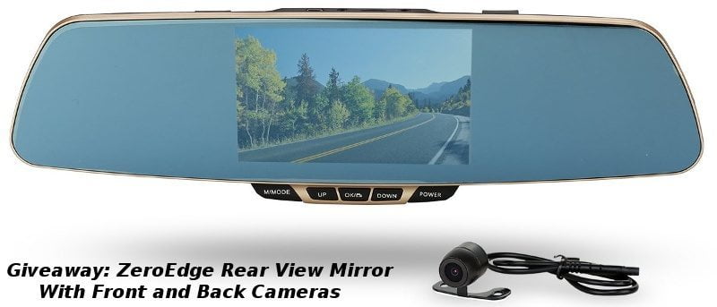 Espejo retrovisor ZeroEdge con cámara de doble lente para automóvil