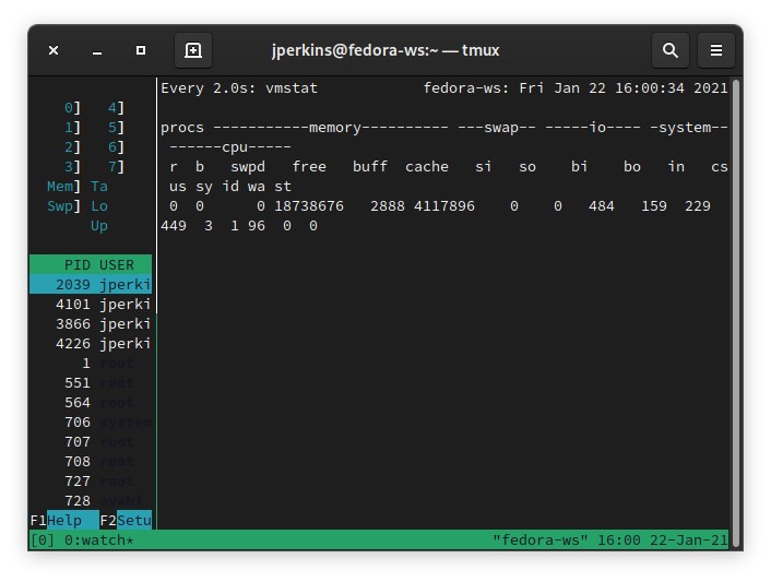 Tmux Vs Screen Tmux Split Vertical Cambiar tamaño a la izquierda 1