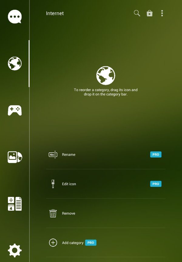 Personaliza categorías en Smart Launcher.