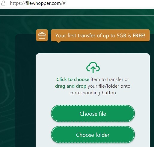 Filewhopper Primera Transferencia 5gb Gratis 1