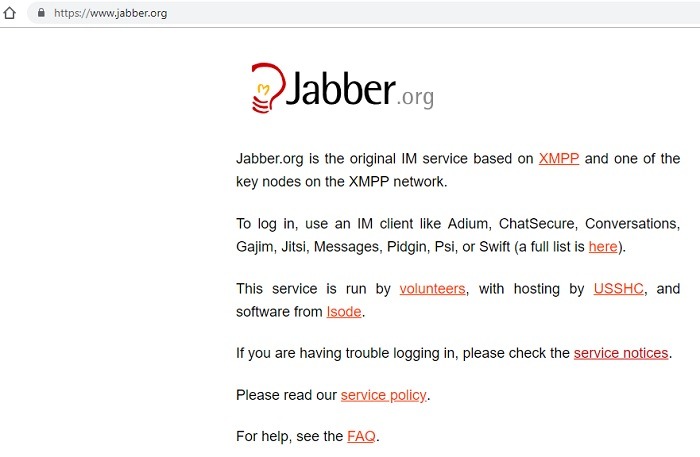 Sitio web de Jabber