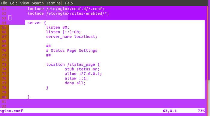 Código de estado de Nginx