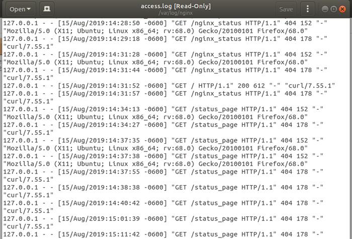 Registro de acceso de Nginx