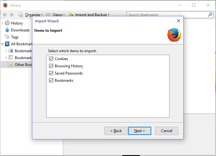 Mozilla-items-to-import