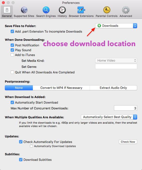 Downie -mte- Configuración general