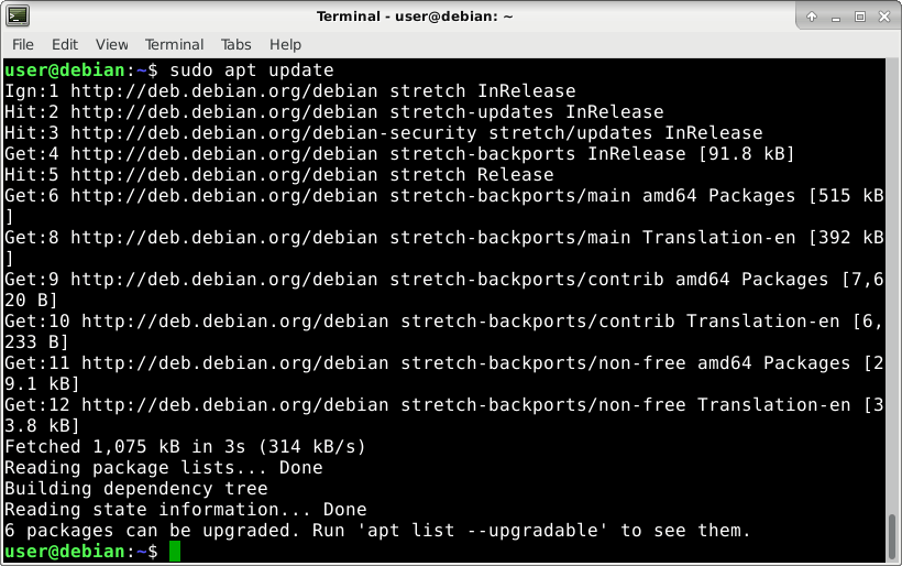 actualización de debian-backports-sudo-apt