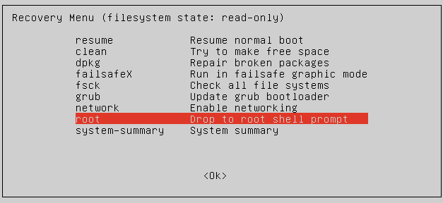 reset-ubuntu-password-drop-to-root-shell