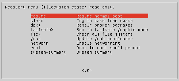 restablecer-ubuntu-contraseña-reanudar-arranque normal