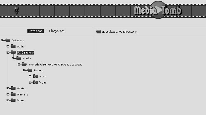 mediatomb-base de datos