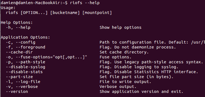 configuración de riofs