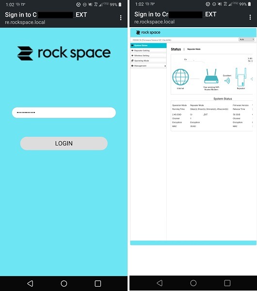 Revisión del repetidor Rock Space Ax1800 Wi Fi 6 Iniciar sesión