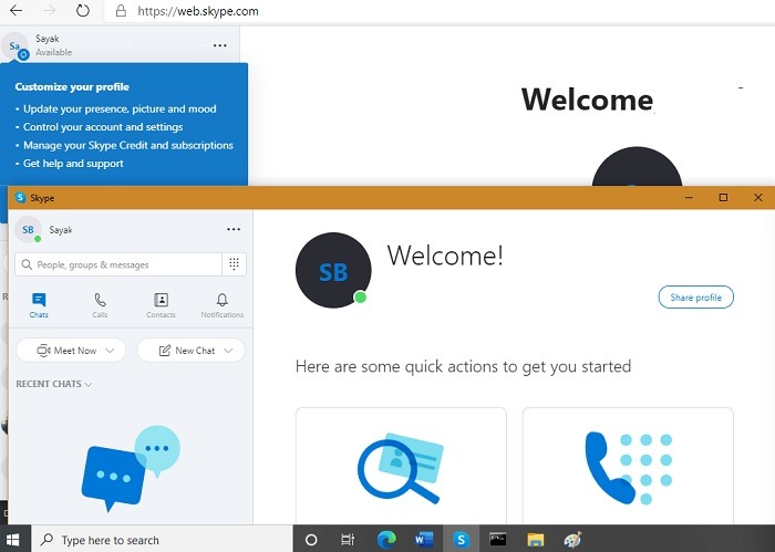 Instancias de Windows Navegador web Skype