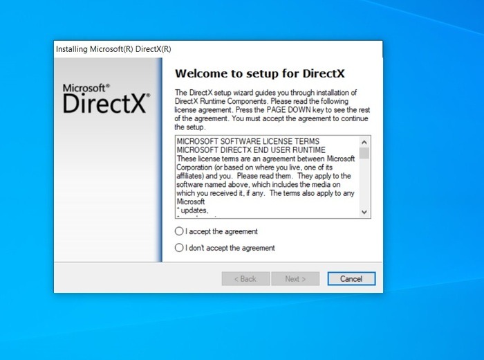 Lanzamiento del instalador de Directx 1 1