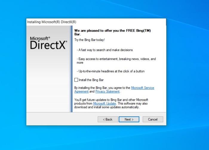 Instalador Directx Bing 2