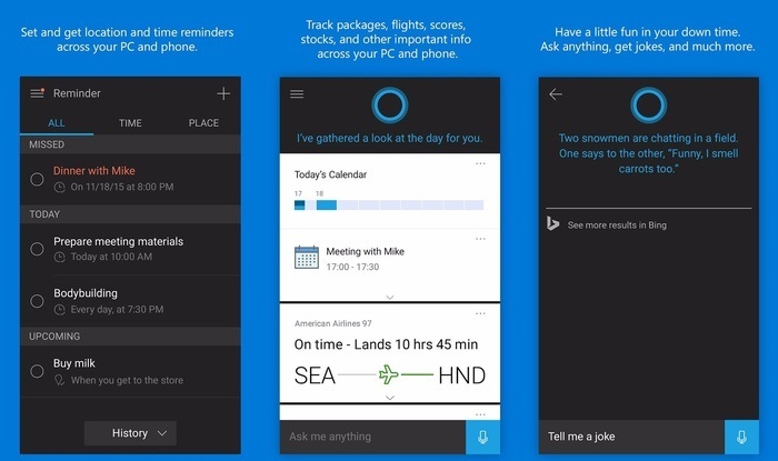 Asistente virtual-aplicaciones-Cortana