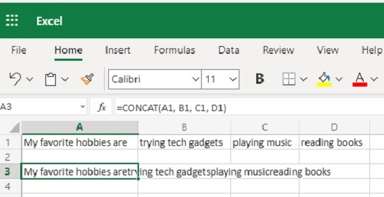 Cómo usar la función Concatenar en Excel Simple