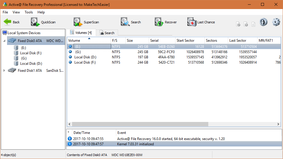 recuperación de archivos de estudio de datos activos