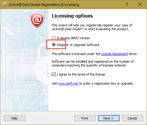 active-data-studio-select-register-option