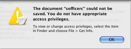 Mensaje de error de OpenOffice en Mac