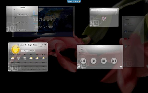 Panel de control de KDE con widgets