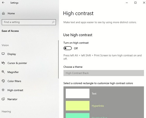 Cómo hacer que Windows sea más fácil de usar si es daltónico Alto contraste