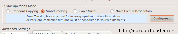 Operación de sincronización SuperFlexibleSynchronizer