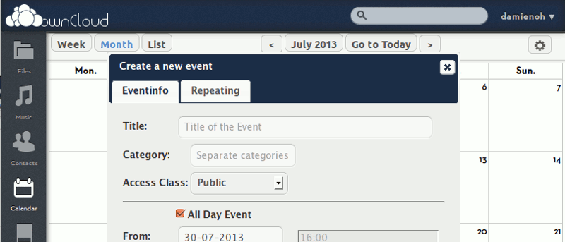 Aloje su propio servidor de calendario con OwnCloud