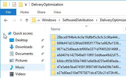 arreglar la carpeta de optimización de entrega de actualizaciones de Windows