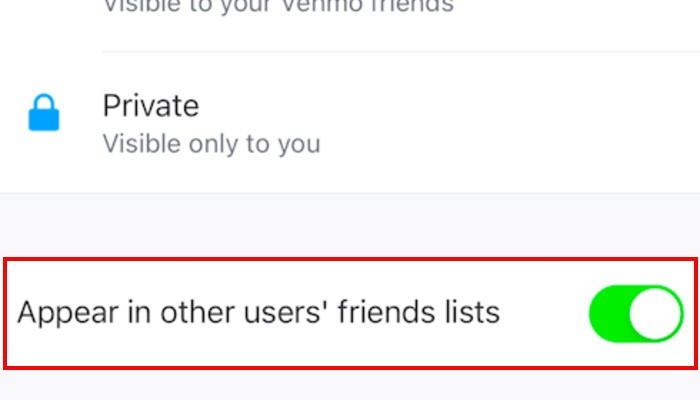 Venmo Ocultar lista de amigos