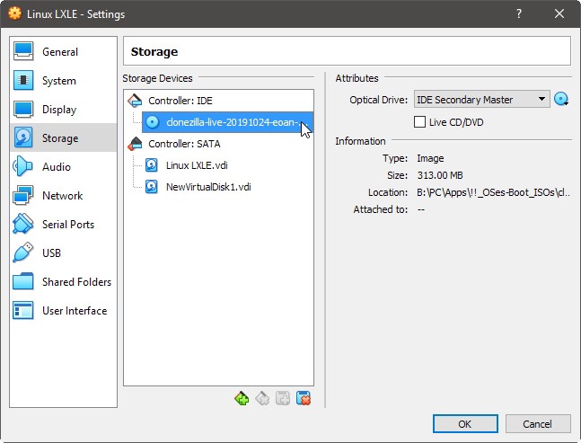 Controladores y unidades de actualización de disco duro Virtualbox