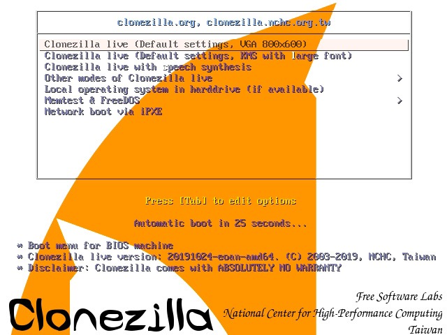 Actualización de Virtualbox Hdd Ingresar a Clonezilla