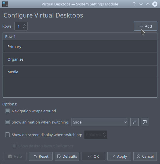 Organice el escritorio con Kde Agregue escritorios virtuales