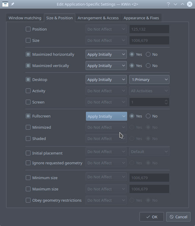 Organice el escritorio con la configuración del modo de pantalla completa de Kde