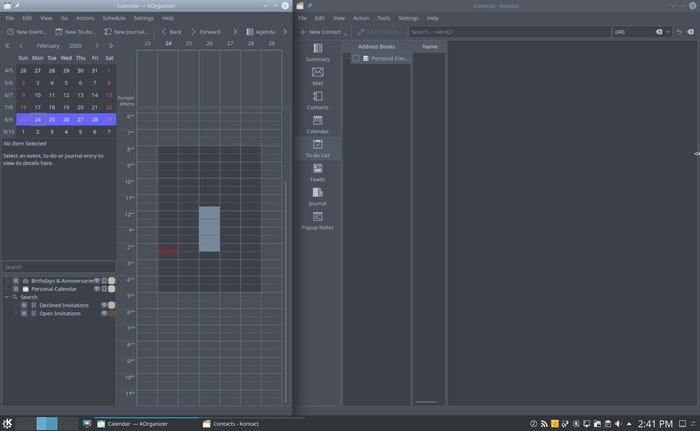 Organice el escritorio con las aplicaciones de Kde una al lado de la otra