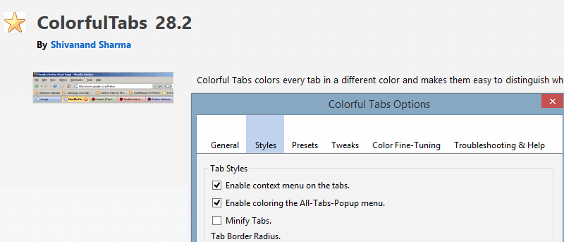 Add Coloured Tabs to the Firefox Interface