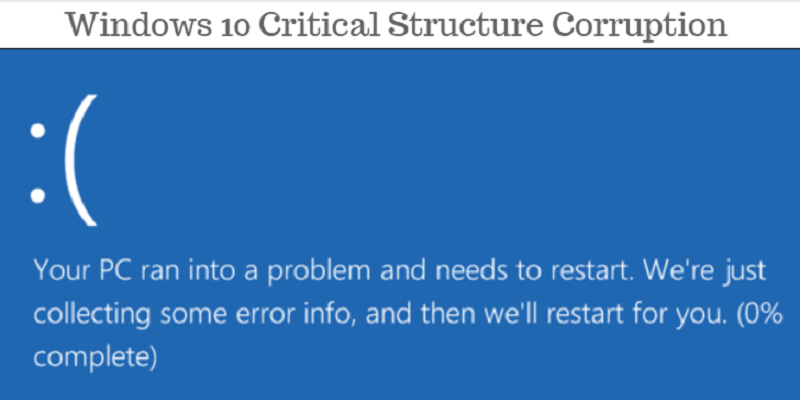 Cómo solucionar problemas de corrupción de estructuras críticas en Windows 10