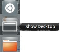 Acceso al ícono "Mostrar escritorio" en Ubuntu 12.10